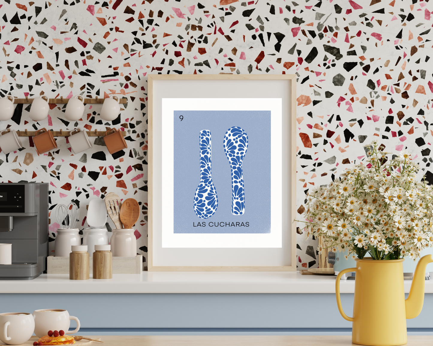 Las Cucharas Talavera Loteria Art Print