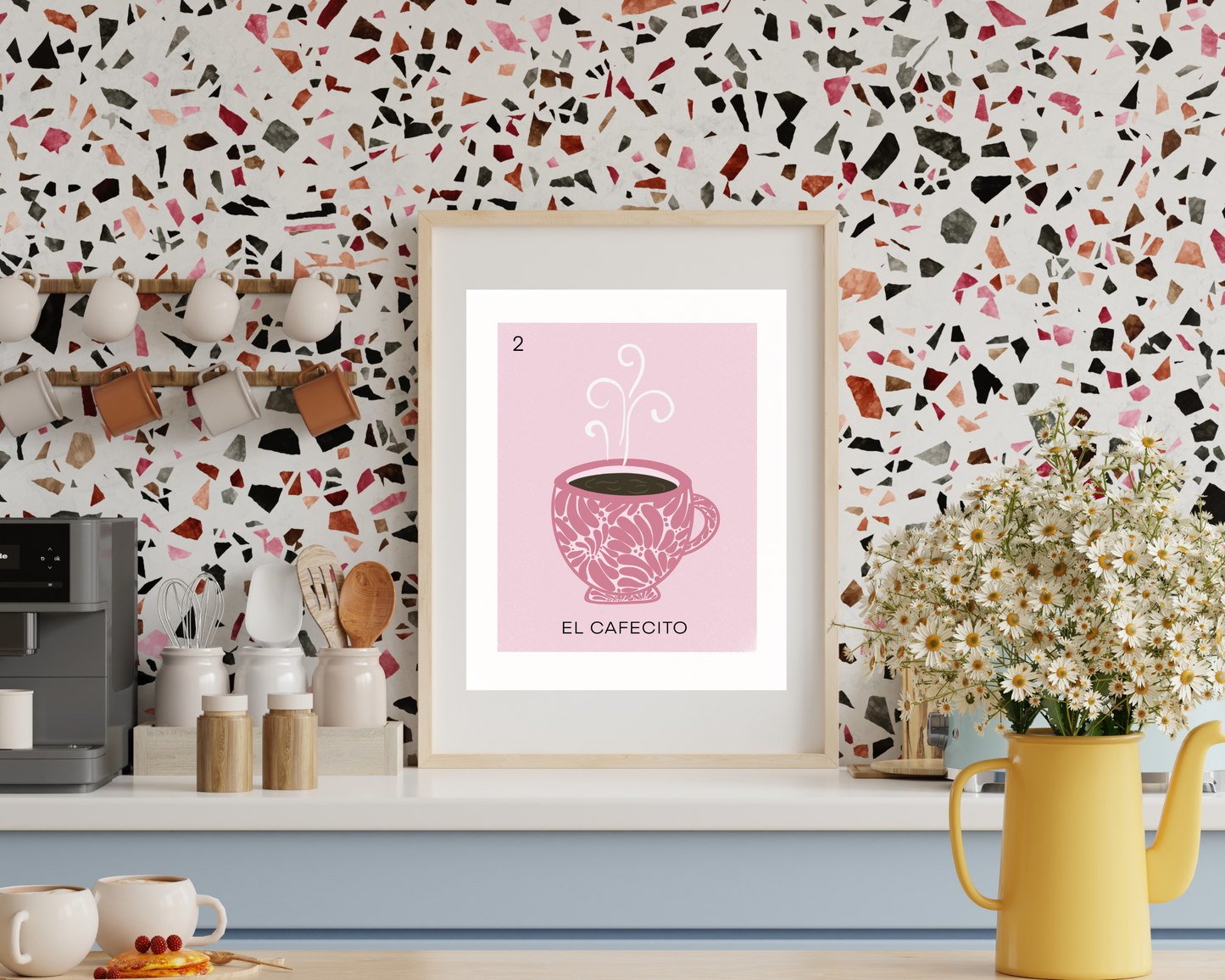 El Cafecito Talavera Loteria Art Print