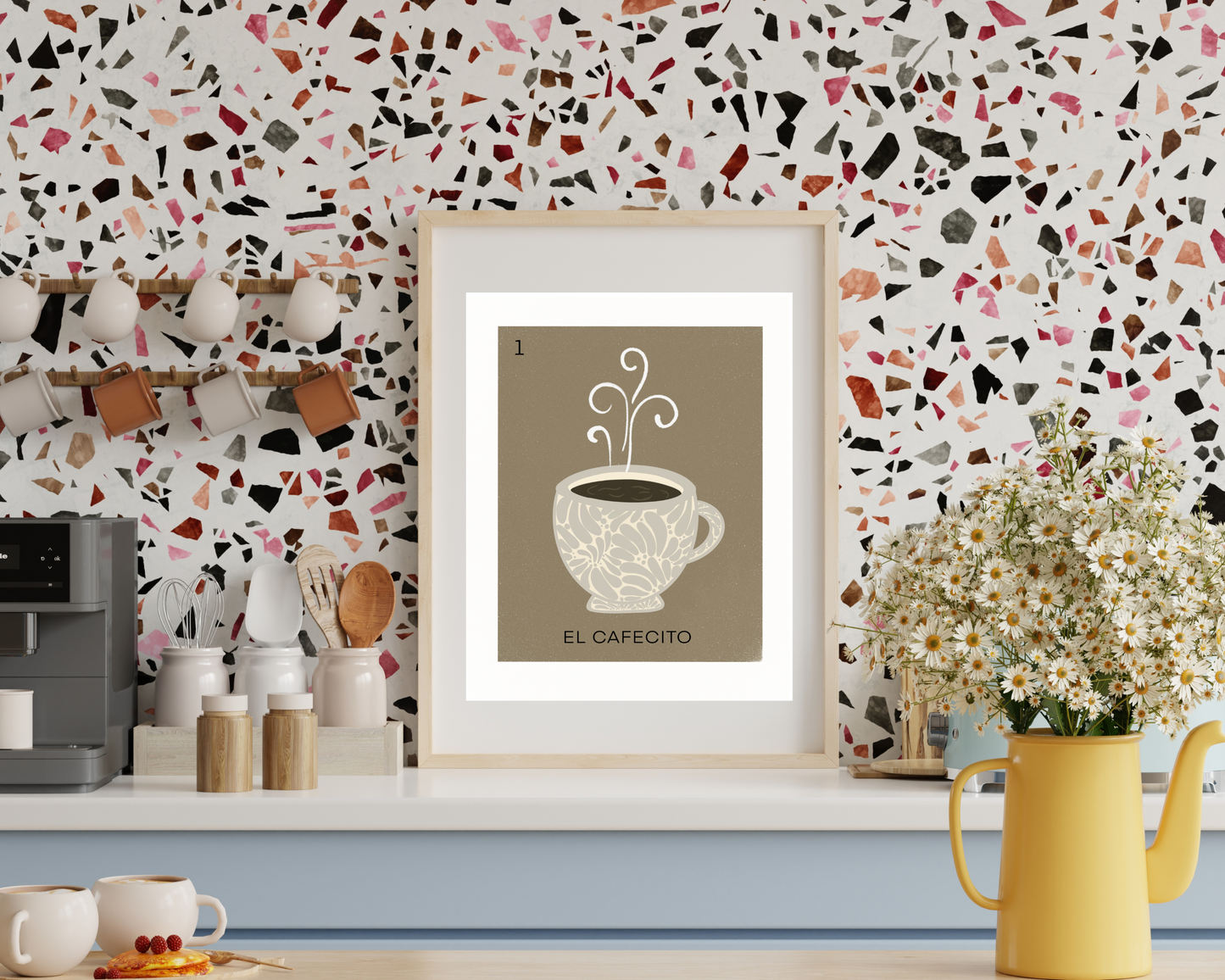 El Cafecito Talavera Loteria Art Print