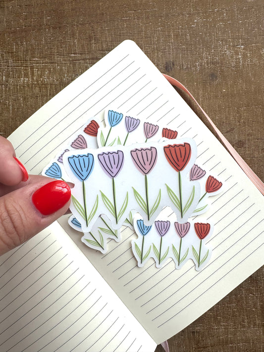 Tulips Clear Vinyl Sticker