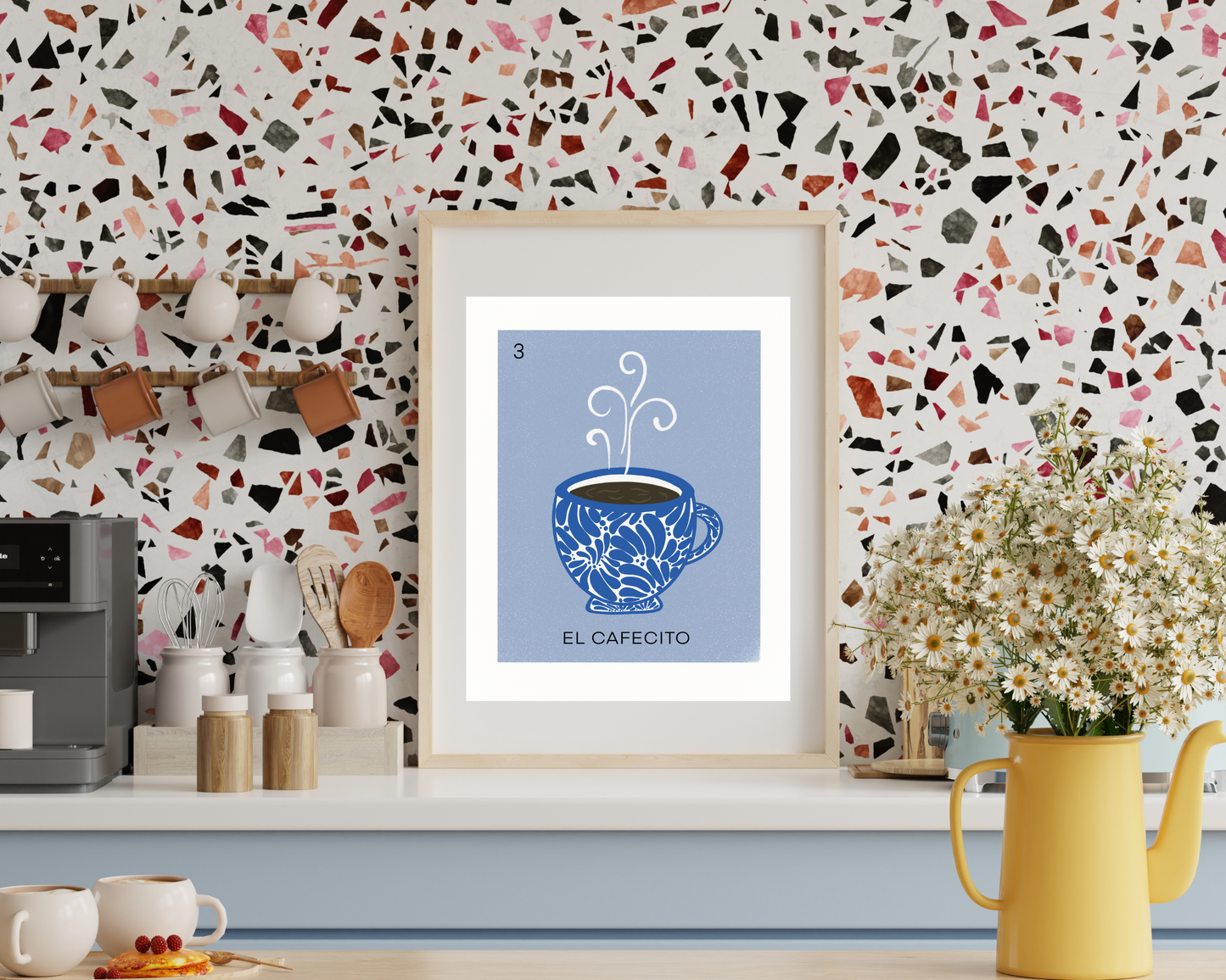 El Cafecito Talavera Loteria Art Print