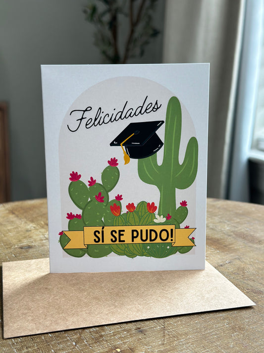 Felicidades Cactus Graduation Greeting Card
