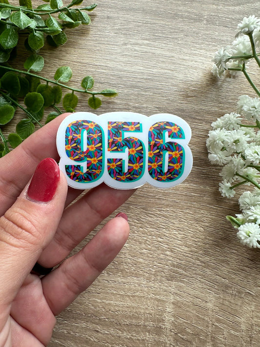 956 Floral Vinyl Sticker