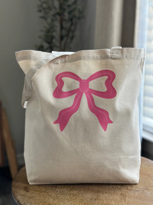 Coquette Pink Bow Tote Bag