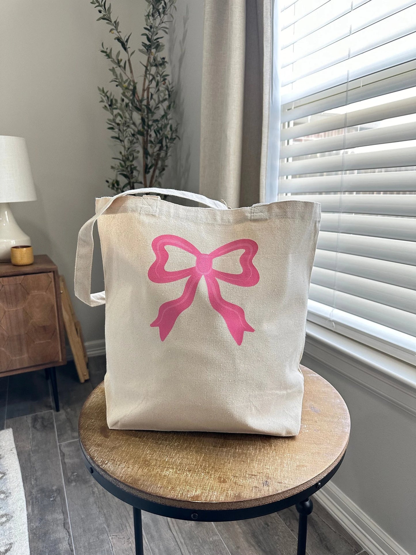 Coquette Pink Bow Tote Bag