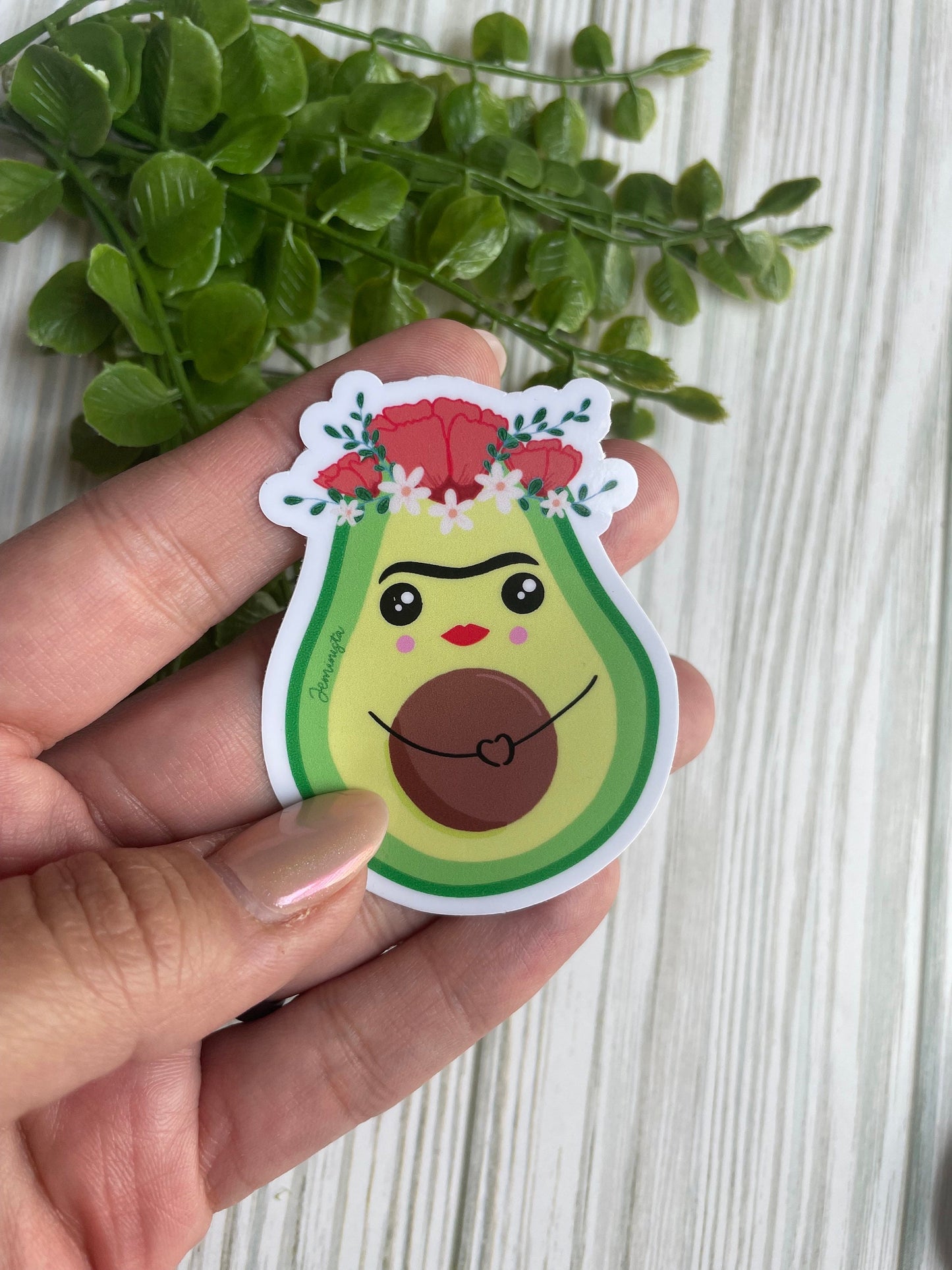 Frida Kahlo Avocado Vinyl Sticker