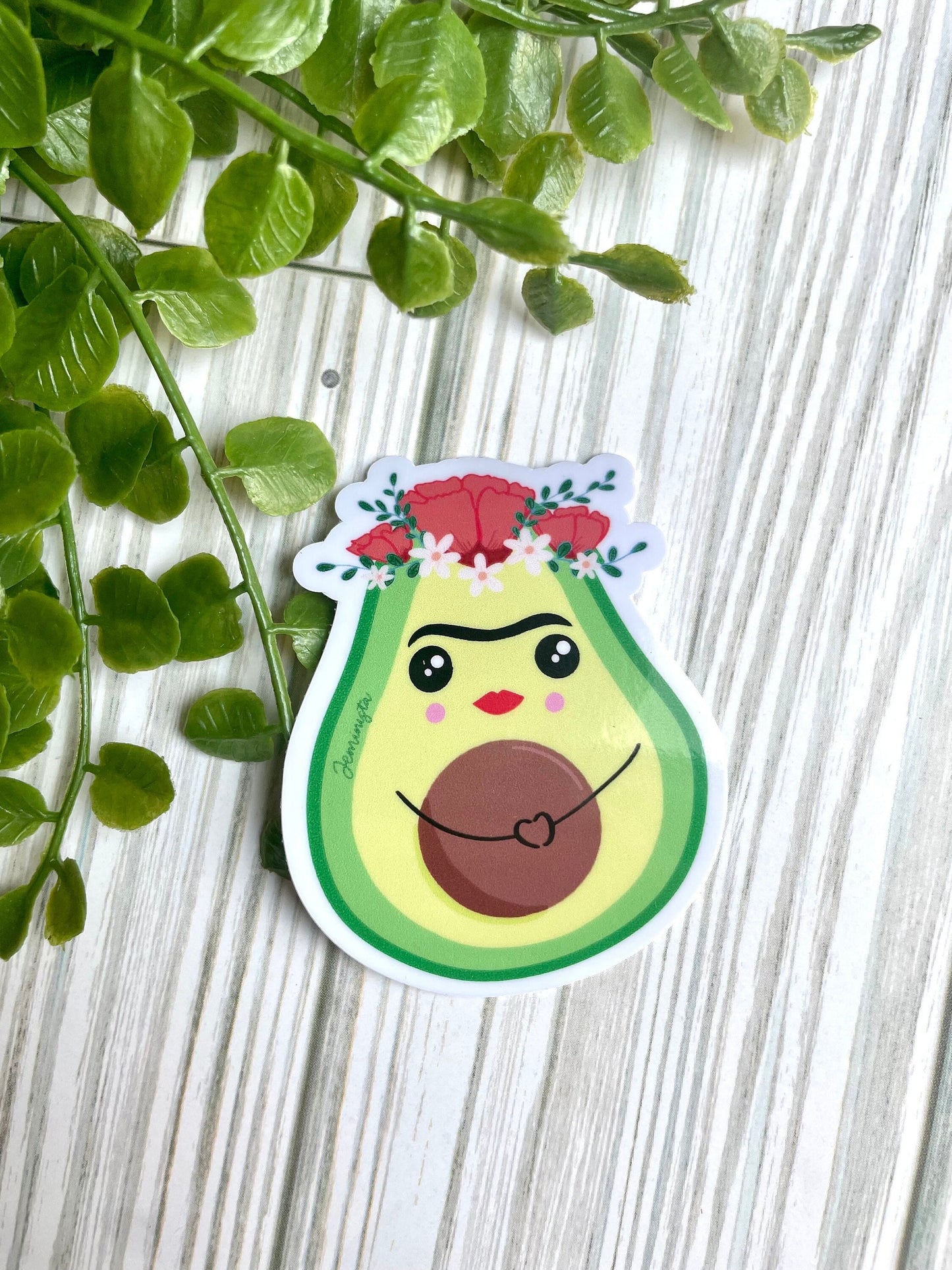 Frida Kahlo Avocado Vinyl Sticker