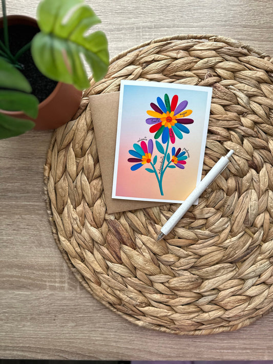 Spanish Affirmations Otomi Flower Greeting Card