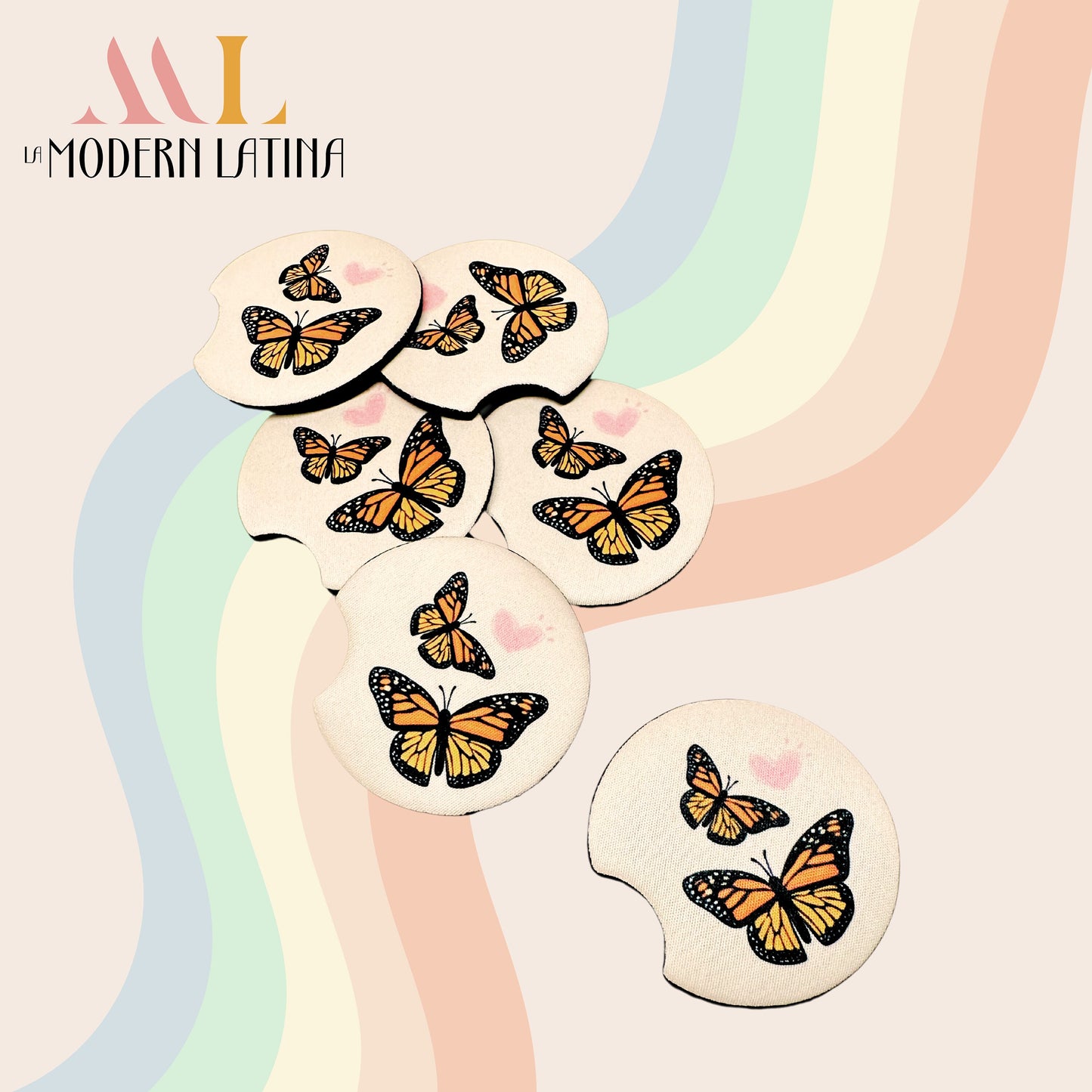 Mariposas Enamoradas Car Coaster (Monarch Butterfly)