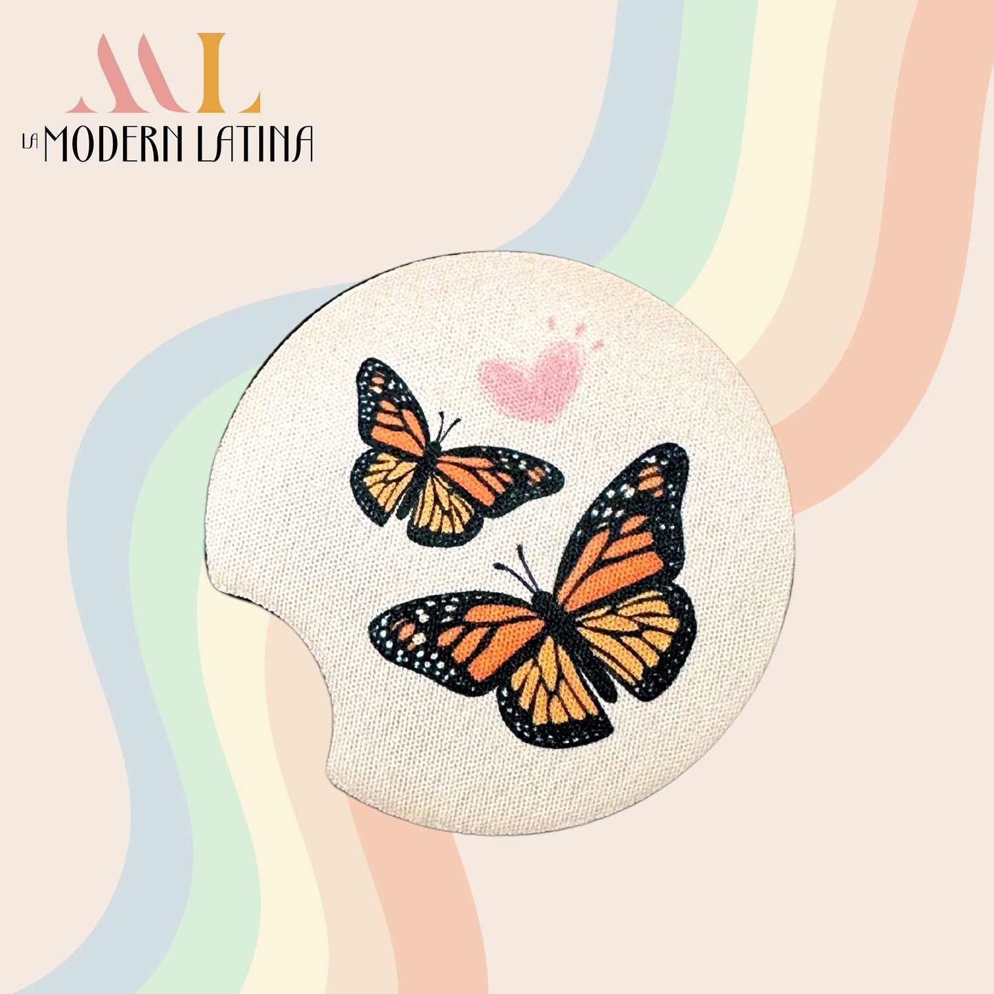 Mariposas Enamoradas Car Coaster (Monarch Butterfly)