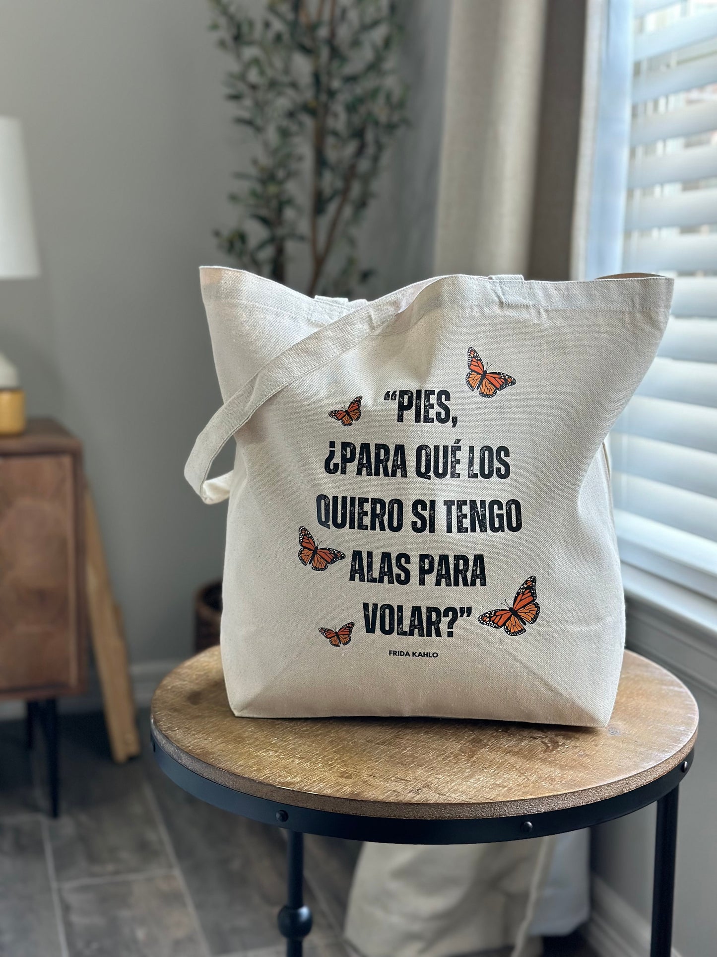 Frida quote Monarch Butterfly Tote Bag