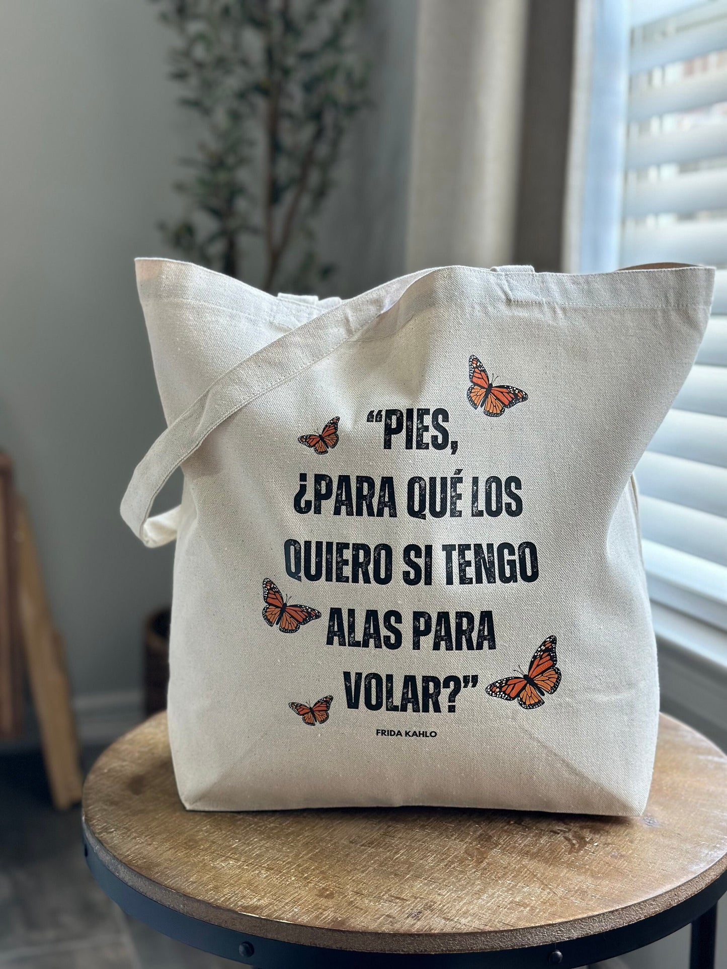 Frida quote Monarch Butterfly Tote Bag