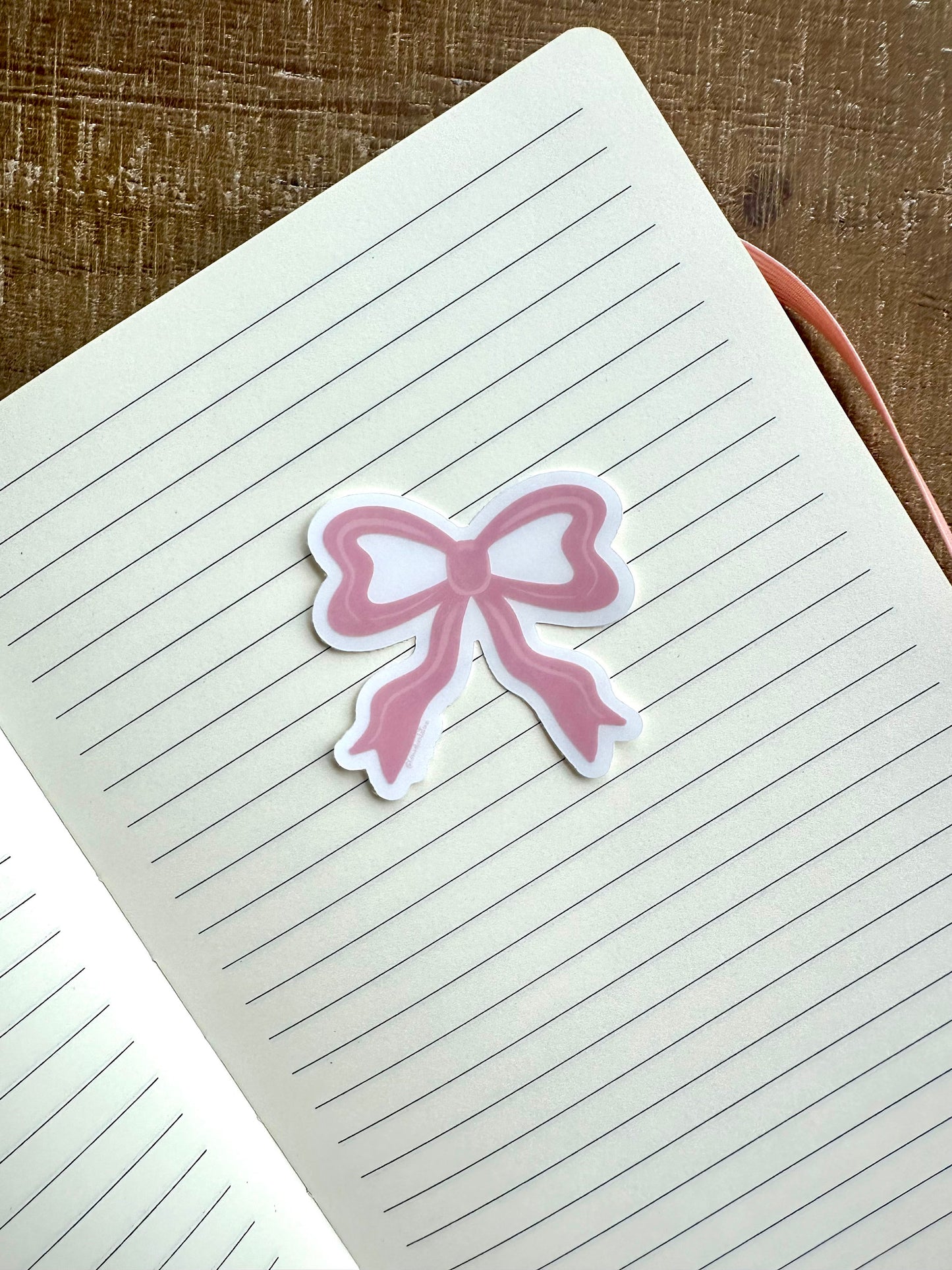 Coquette Pink Bow clear Waterproof Sticker