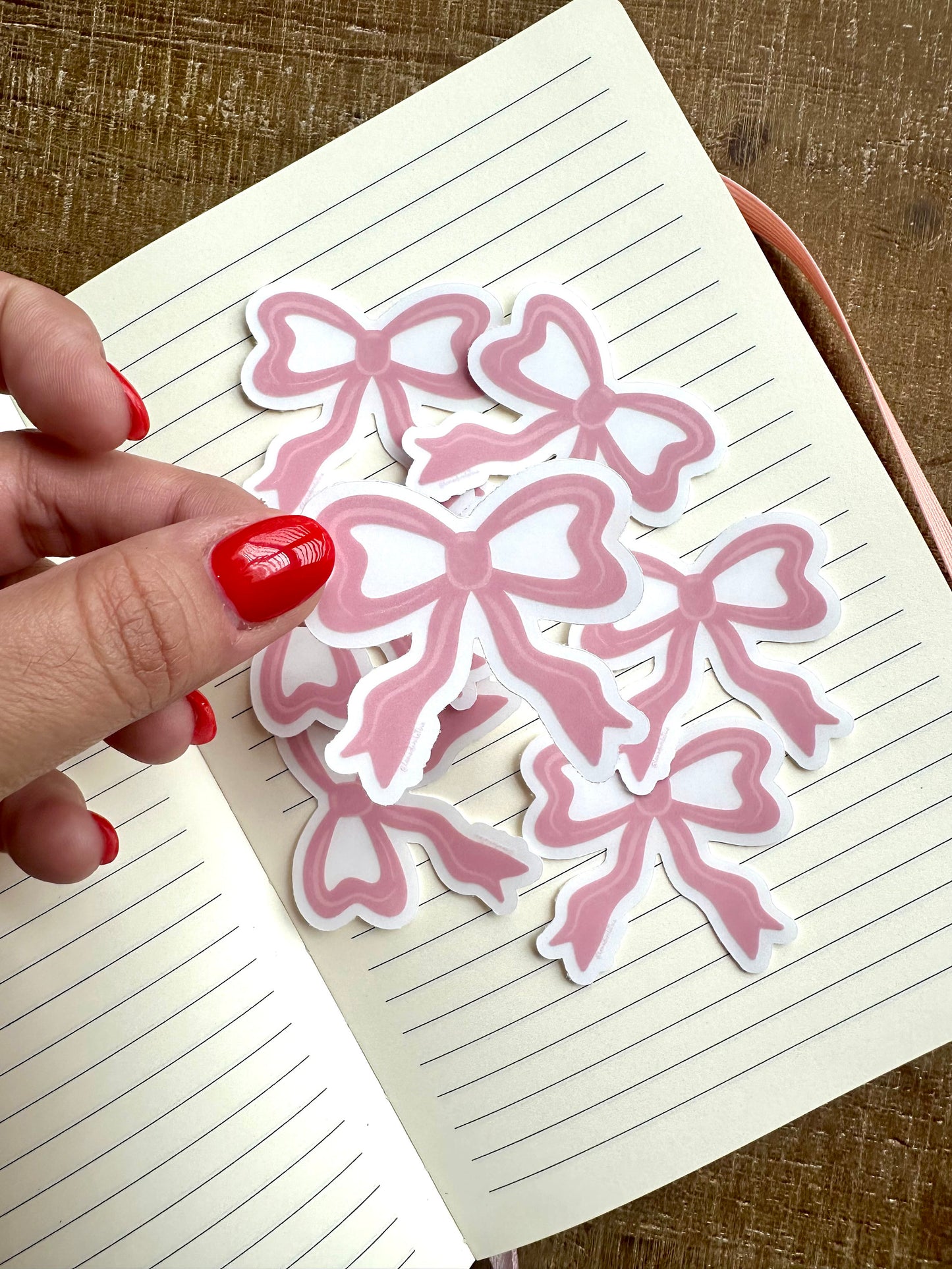 Coquette Pink Bow clear Waterproof Sticker