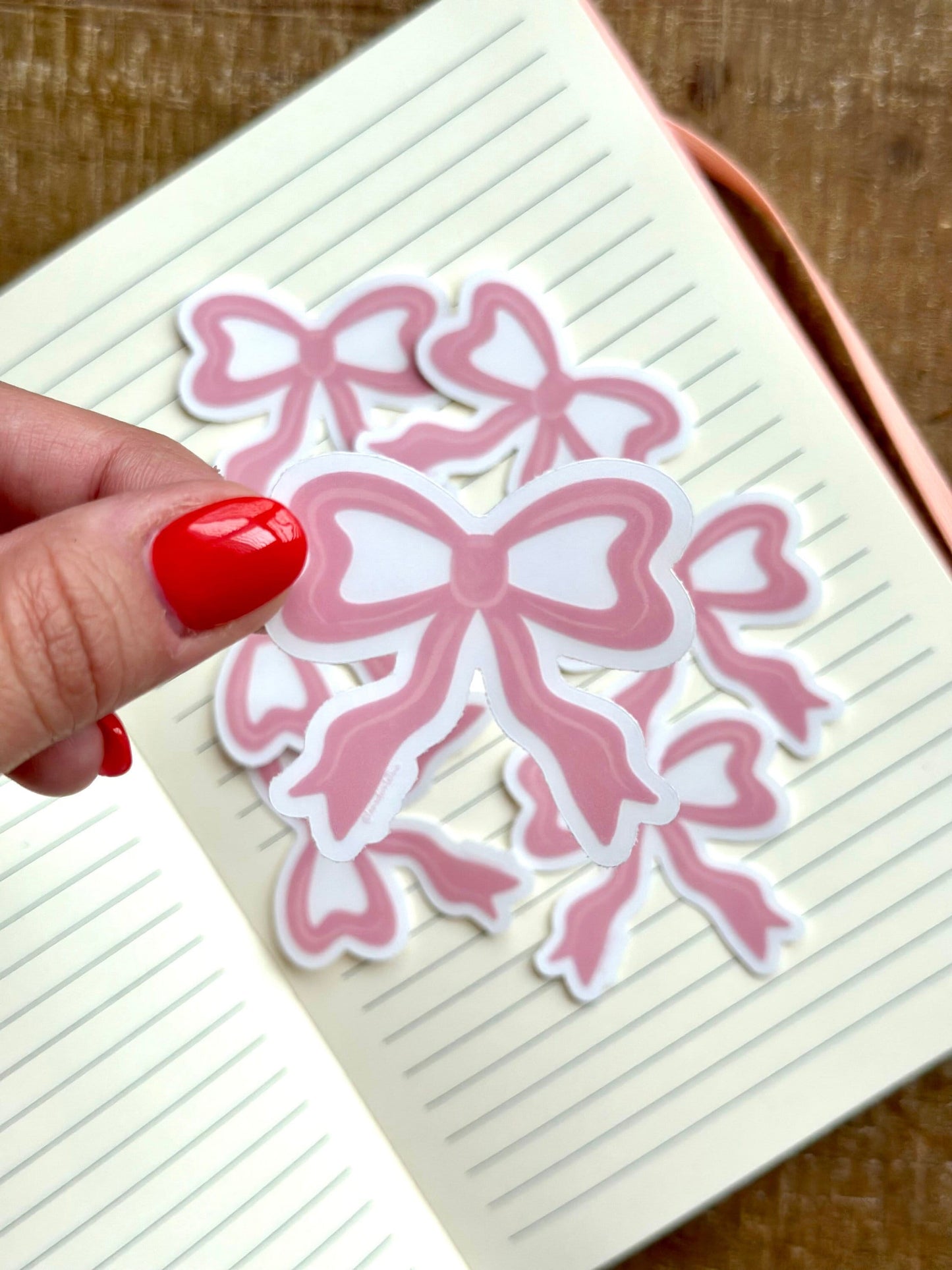 Coquette Pink Bow clear Waterproof Sticker