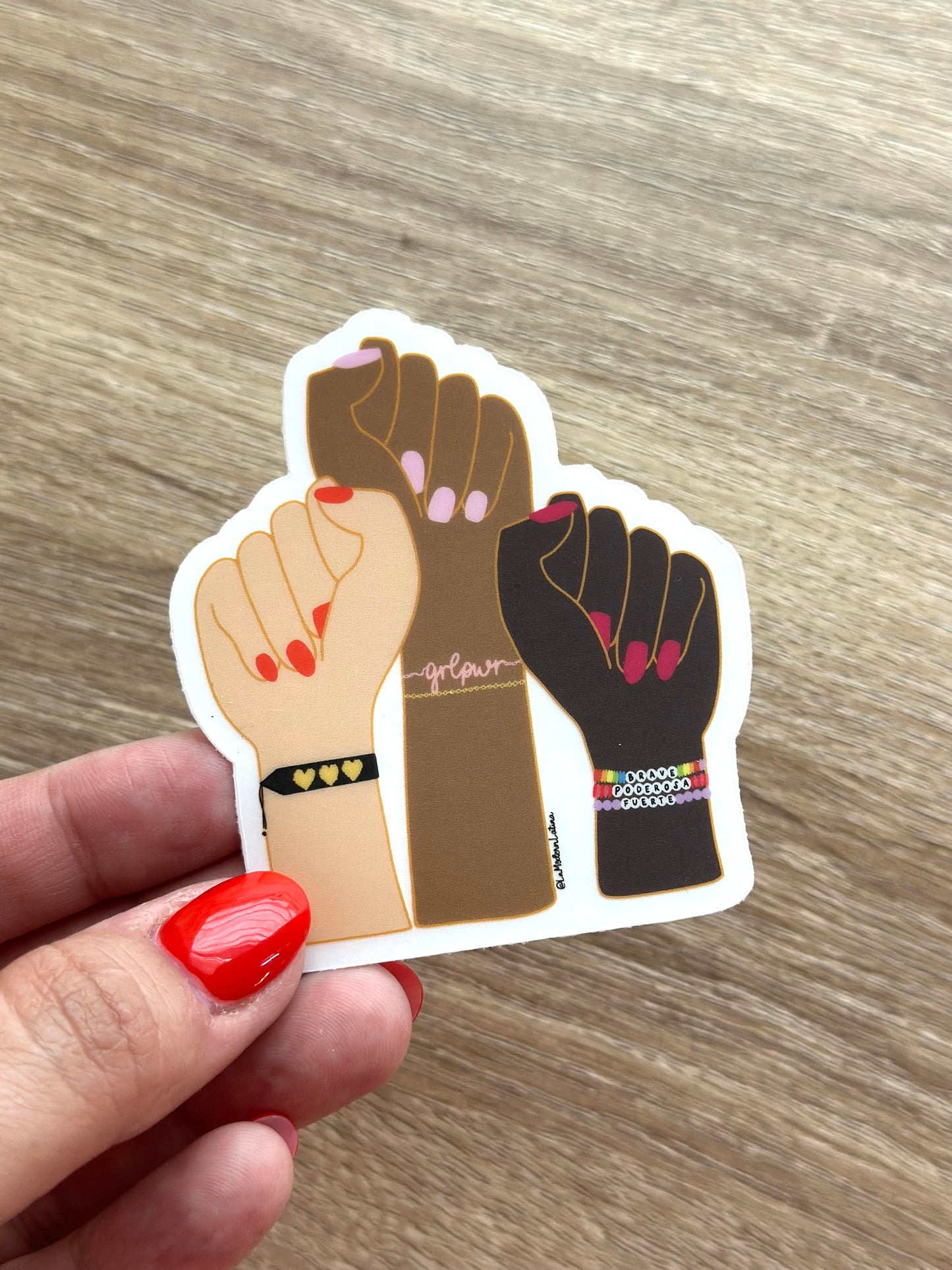 Feminist Clenched Fists Waterproof Sticker