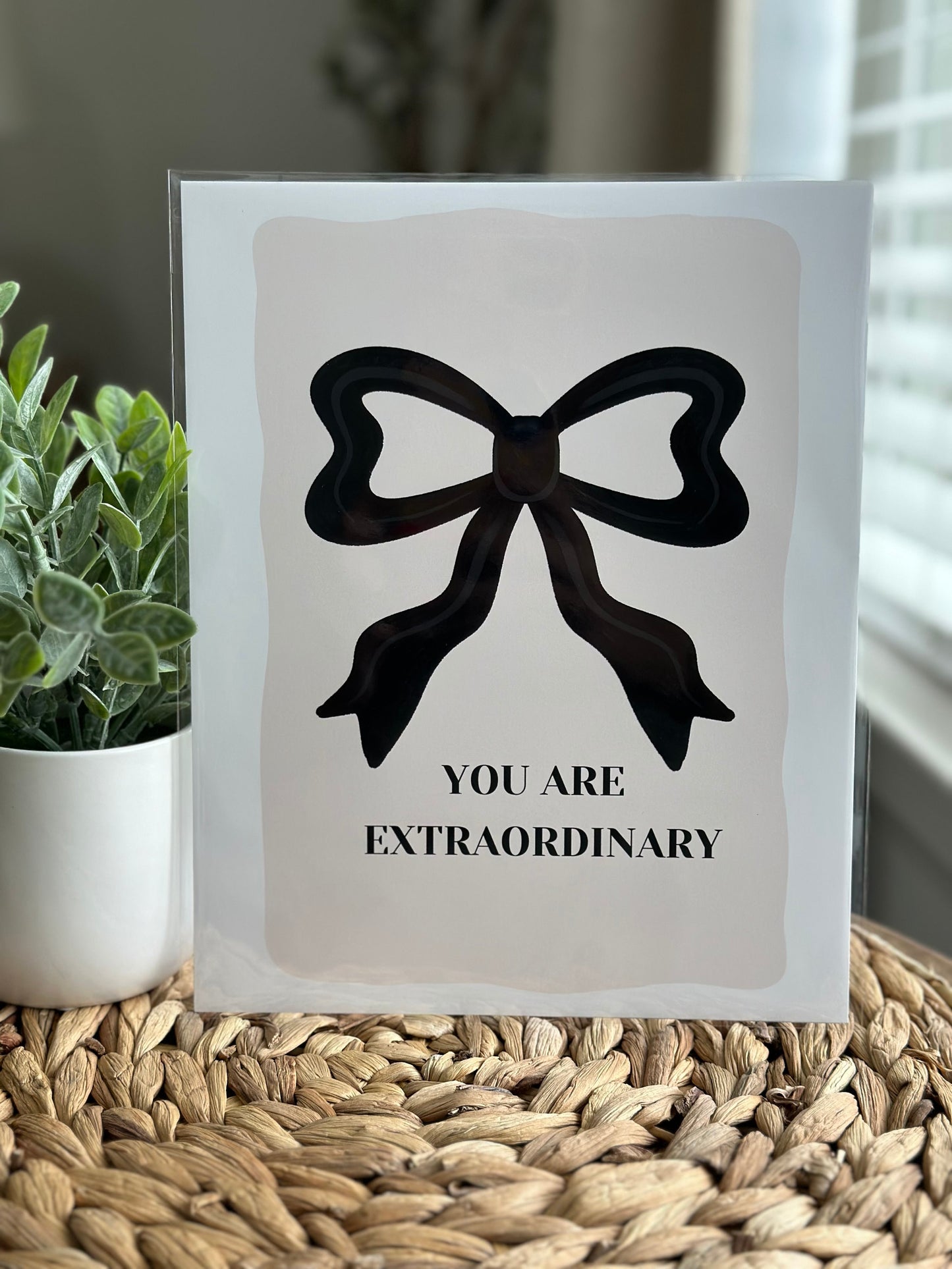 You are Extraordinary Coquette Black Bow Art Print