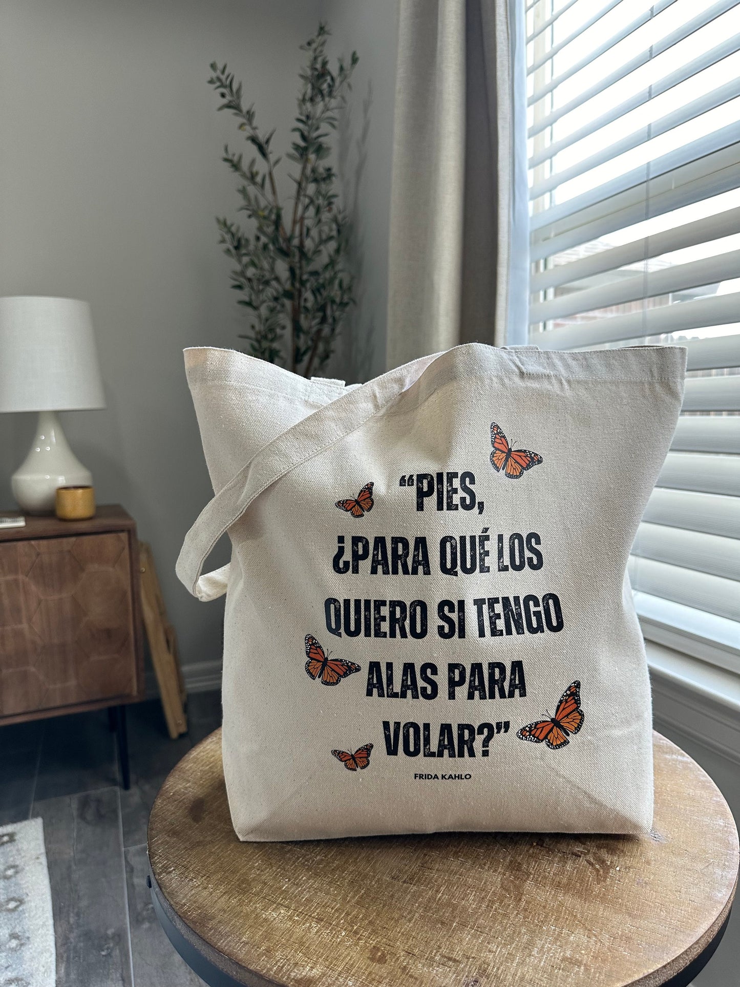 Frida quote Monarch Butterfly Tote Bag