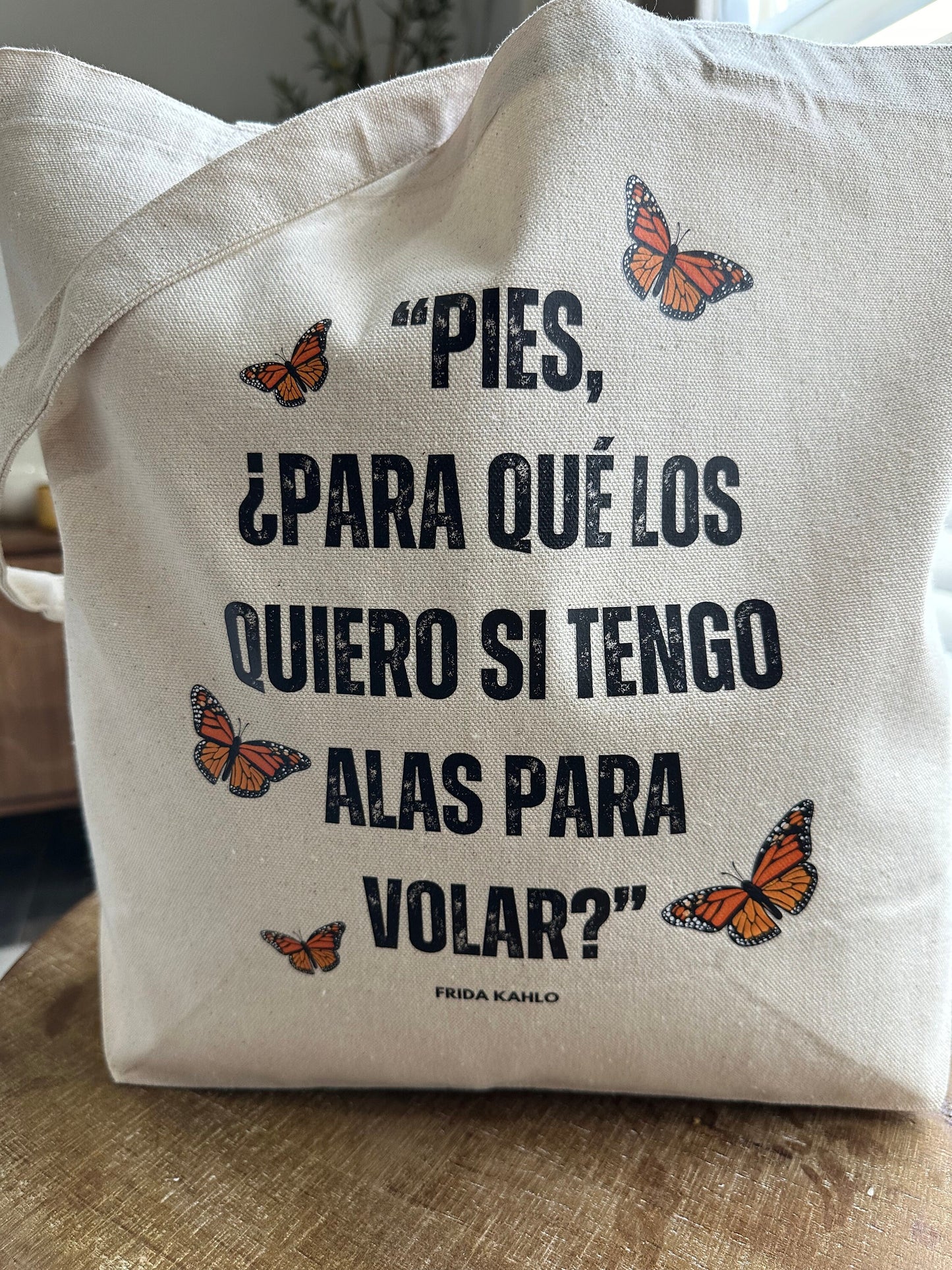 Frida quote Monarch Butterfly Tote Bag