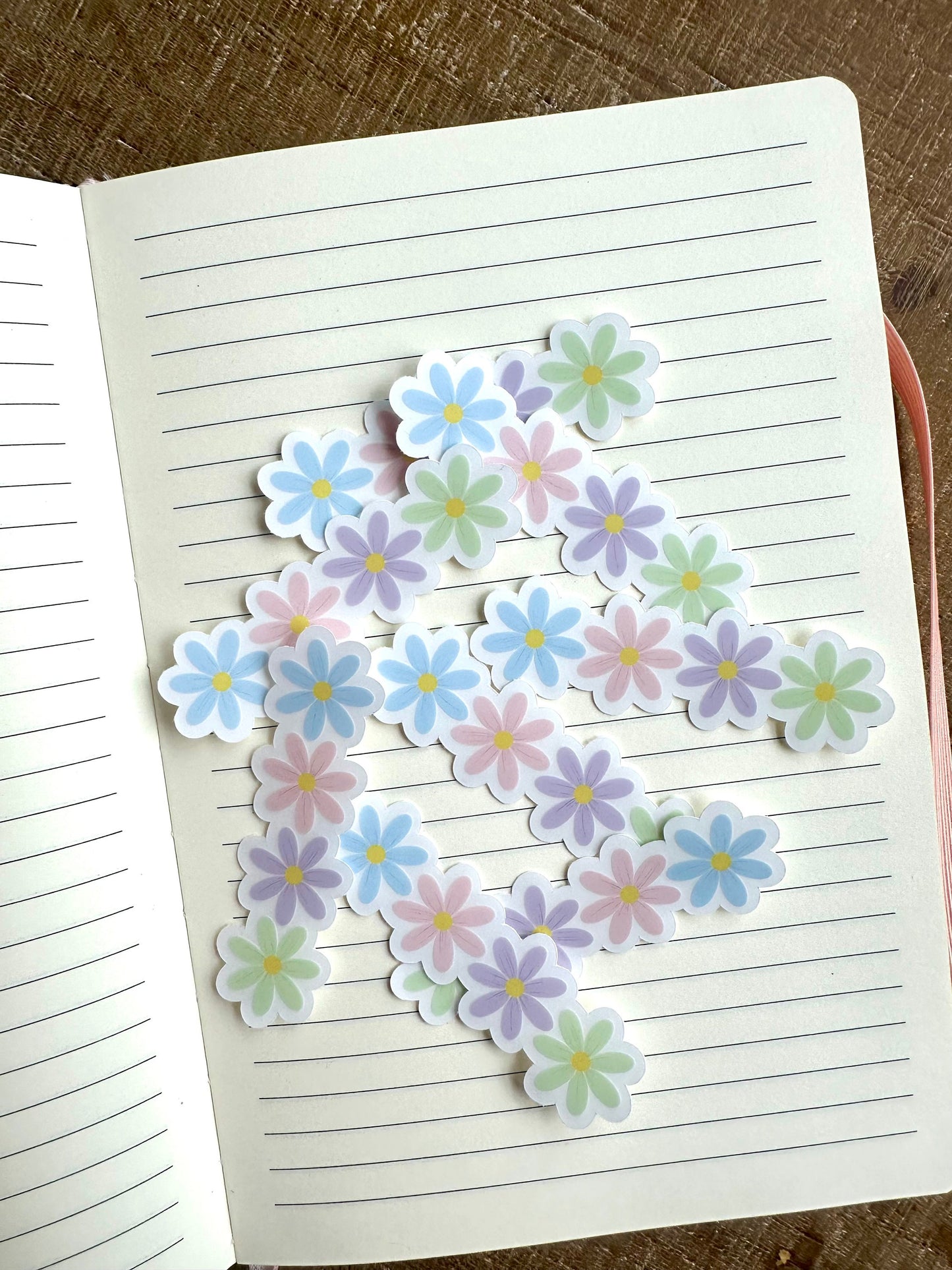 Daisy Flower Clear Vinyl Stickers