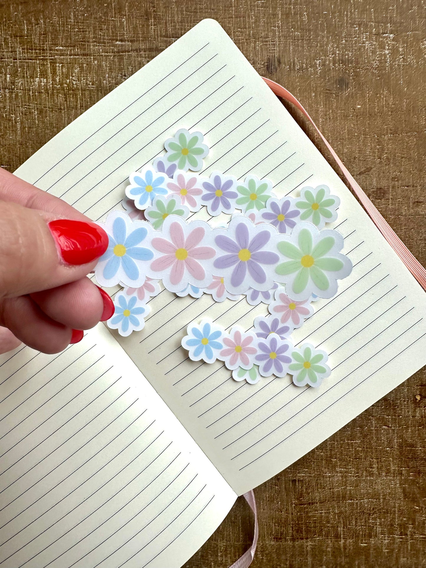 Daisy Flower Clear Vinyl Stickers