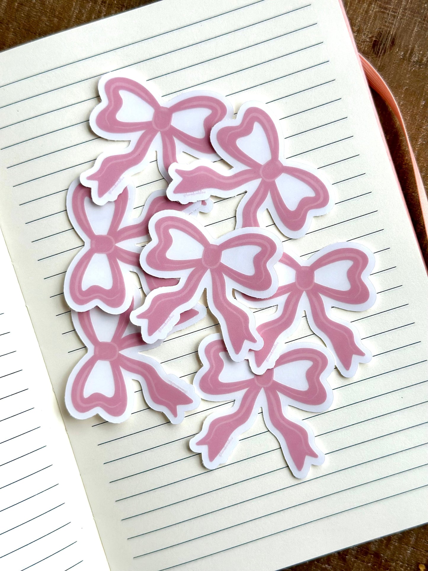 Coquette Pink Bow clear Waterproof Sticker