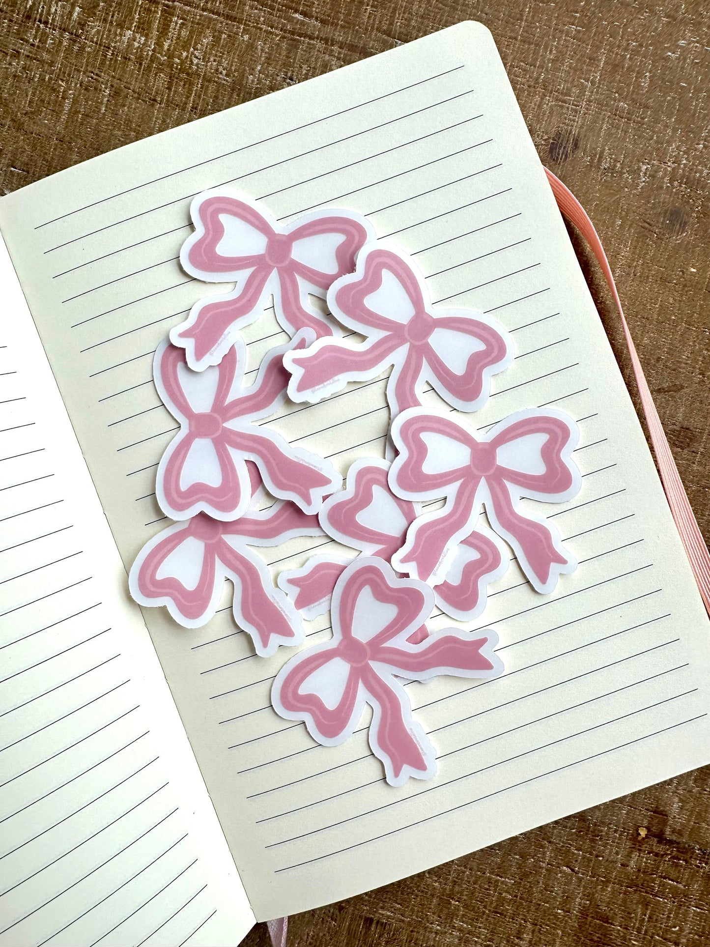 Coquette Pink Bow clear Waterproof Sticker