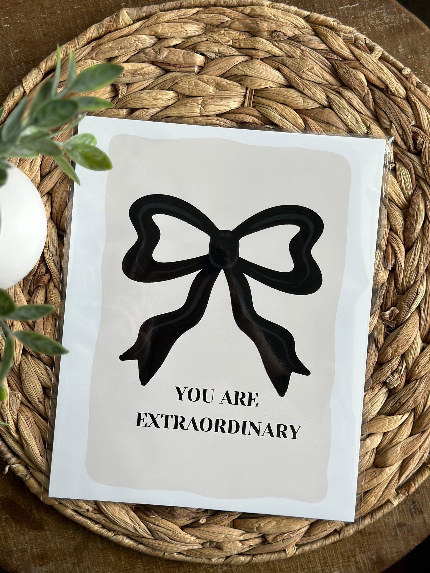 You are Extraordinary Coquette Black Bow Art Print